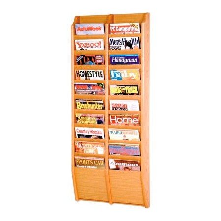 Wooden Mallet 20 Pocket Oak Wall Rack Light Oak MR48-20LO